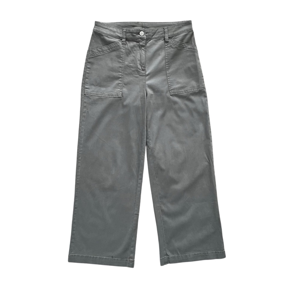 Joie High Waisted Wide Leg Ankle Cropped High Rise Coastal Pants Green Size 4